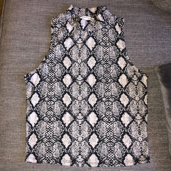 Caution To The Wind Tops - NWT snake print sleeveless mock neck tank